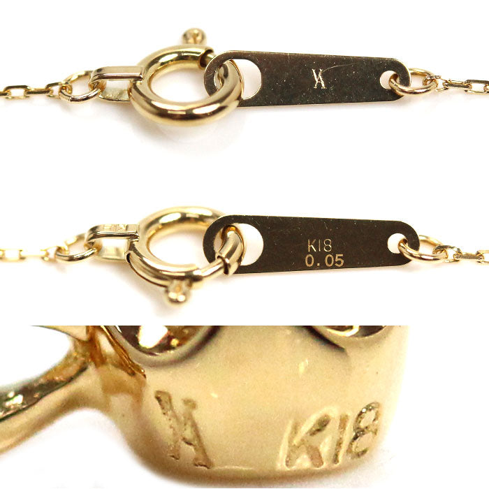 Vendome Aoyama ヴァンドーム青山 K18YG イエローゴールド ダイヤ ネックレス AGVN638040DI ダイヤモンド0.05ct 1.0g 40cm レディース【中古】【美品】