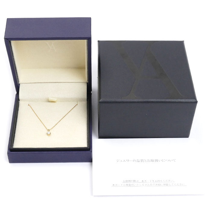 Vendome Aoyama ヴァンドーム青山 K18YG イエローゴールド ダイヤ ネックレス AGVN638040DI ダイヤモンド0.05ct 1.0g 40cm レディース【中古】【美品】