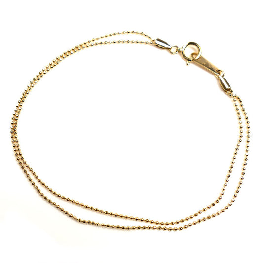 K18YG イエローゴールド 2連ボール ブレスレット ボール 1.8g 18.5cm レディース【中古】