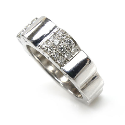 CHANEL シャネル K18WG ホワイトゴールド プロフィール ドゥ カメリア スモール リング・指輪 ダイヤモンド 10号 50 5.8g レディース【中古】