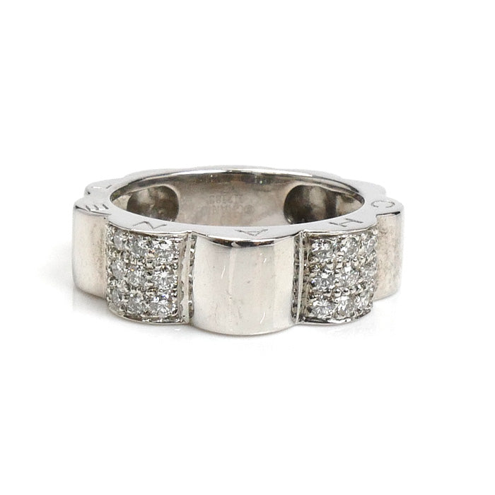 CHANEL シャネル K18WG ホワイトゴールド プロフィール ドゥ カメリア スモール リング・指輪 ダイヤモンド 10号 50 5.8g レディース【中古】