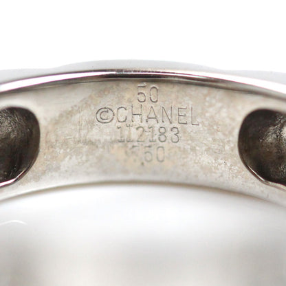 CHANEL シャネル K18WG ホワイトゴールド プロフィール ドゥ カメリア スモール リング・指輪 ダイヤモンド 10号 50 5.8g レディース【中古】