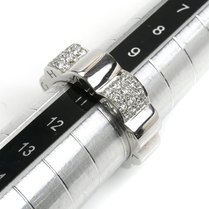 CHANEL シャネル K18WG ホワイトゴールド プロフィール ドゥ カメリア スモール リング・指輪 ダイヤモンド 10号 50 5.8g レディース【中古】