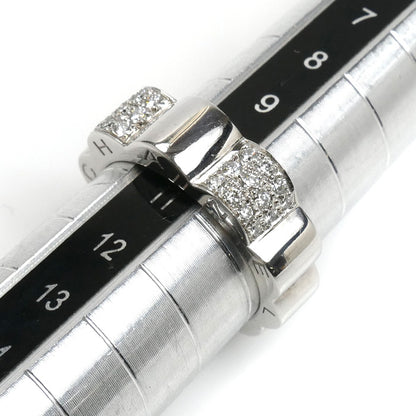 CHANEL シャネル K18WG ホワイトゴールド プロフィール ドゥ カメリア スモール リング・指輪 ダイヤモンド 10号 50 5.8g レディース【中古】