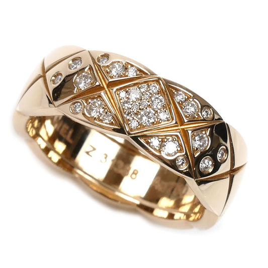 CHANEL シャネル K18PG ピンクゴールド ココクラッシュ ミディアム リング・指輪 J11101 ダイヤモンド 13号 53 8.4g レディース【中古】【美品】