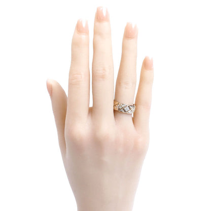 CHANEL シャネル K18PG ピンクゴールド ココクラッシュ ミディアム リング・指輪 J11101 ダイヤモンド 13号 53 8.4g レディース【中古】【美品】