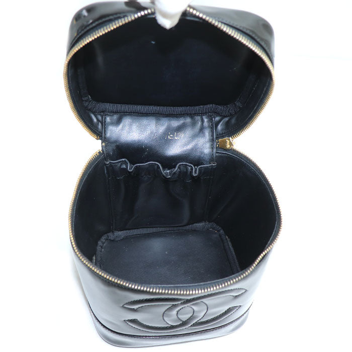 CHANEL シャネル バニティ ココマーク ポーチ ブラック レディース【中古】