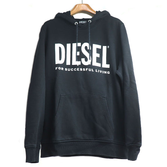DIESEL ディーゼル スウェット ロゴ パーカー ブラック M メンズ【中古】