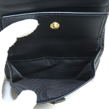 PRADA プラダ サフィアーノ トライアングルロゴ 二つ折り財布 ブラック 1MV204 2C7X F0002 レディース【中古】【美品】