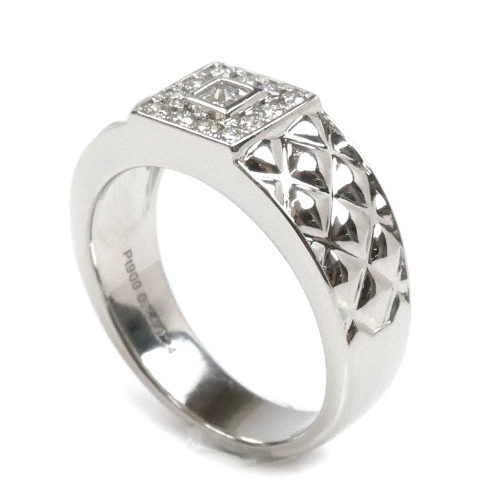 Pt900プラチナ リング・指輪 ダイヤモンド0.14ct/0.24ct 18号 13.3g メンズ【中古】【美品】