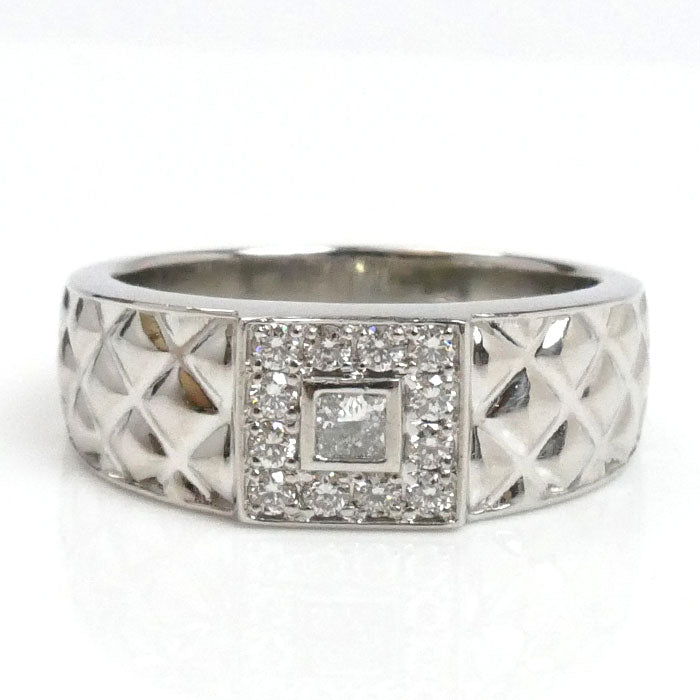 Pt900プラチナ リング・指輪 ダイヤモンド0.14ct/0.24ct 18号 13.3g メンズ【中古】【美品】