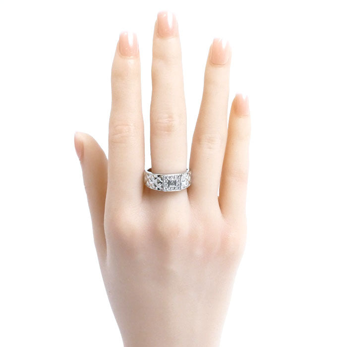 Pt900プラチナ リング・指輪 ダイヤモンド0.14ct/0.24ct 18号 13.3g メンズ【中古】【美品】