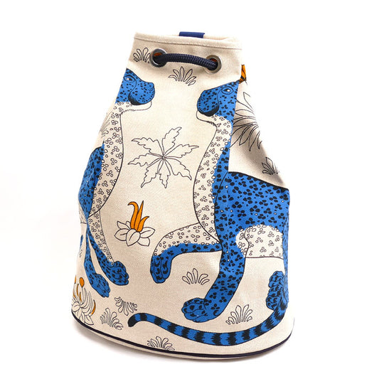 HERMES エルメス ビーチバッグ レオパード リュック・デイパック ベージュ マルチ ビーチバッグ ユニセックス【中古】【美品】