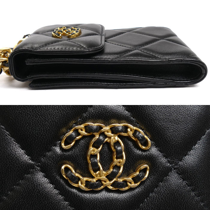 CHANEL シャネル シャネル19 フォンケース ショルダーバッグ ブラック AP1773 B04852 94305 レディース【中古】【美品】