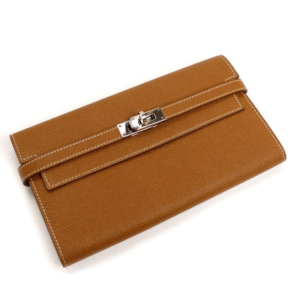 HERMES エルメス ケリーウォレット 長財布 ゴールド シルバー金具 C刻印 レディース【中古】