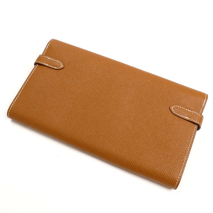 HERMES エルメス ケリーウォレット 長財布 ゴールド シルバー金具 C刻印 レディース【中古】