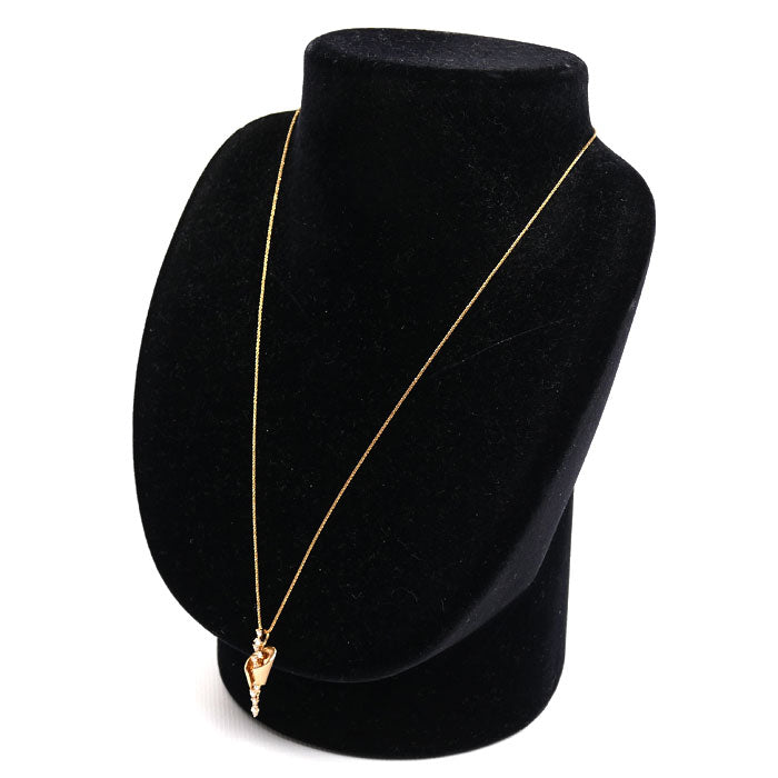 K18PG ピンクゴールド ネックレス ダイヤモンド0.34ct 4.8g ～45cm フリーチェーン レディース【中古】【美品】