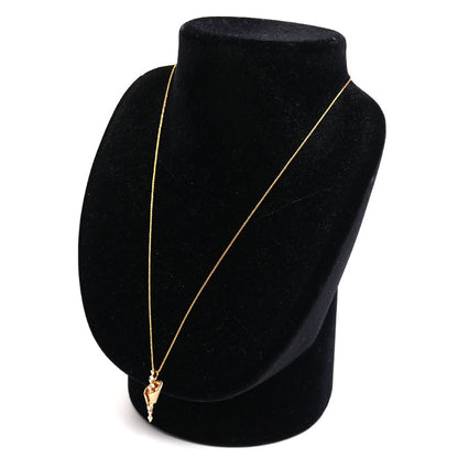 K18PG ピンクゴールド ネックレス ダイヤモンド0.34ct 4.8g ～45cm フリーチェーン レディース【中古】【美品】