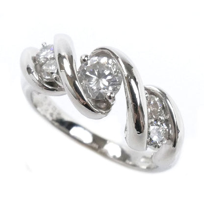 Pt900プラチナ リング・指輪 ダイヤモンド0.303ct/0.24ct 6号 5.3g レディース【中古】【美品】