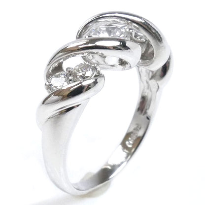 Pt900プラチナ リング・指輪 ダイヤモンド0.303ct/0.24ct 6号 5.3g レディース【中古】【美品】