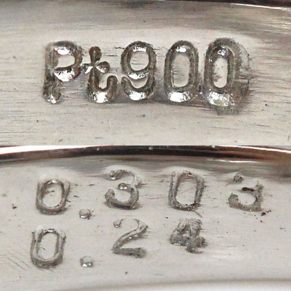 Pt900プラチナ リング・指輪 ダイヤモンド0.303ct/0.24ct 6号 5.3g レディース【中古】【美品】
