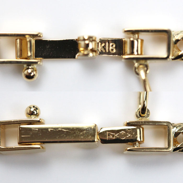 K18YG イエローゴールド ネックレス 喜平12面トリプルカット 12.4g 50cm ユニセックス【中古】