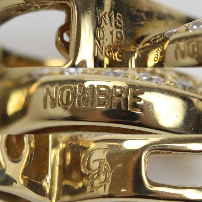 ゆきざき K18YG イエローゴールド ノンブル No.8 S ダイヤ ペンダントトップ Y.NOMBRE.12.6.8.S ダイヤモンド0.19ct 2.3g ユニセックス【中古】【美品】