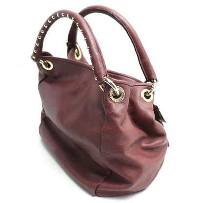PLINIO VISONA スタッズ ハンドバッグ ワインレッド レディース【中古】