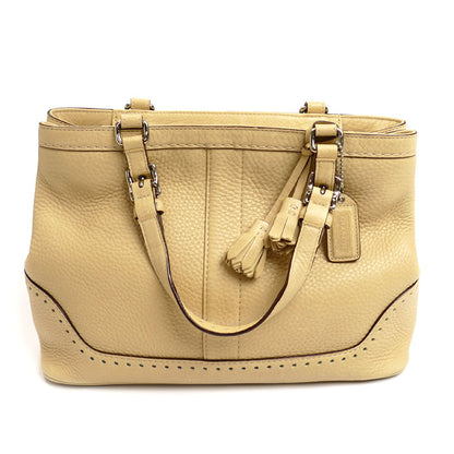 COACH コーチ ハンプトンズ フリンジ ハンドバッグ ベージュ 5055 レディース【中古】