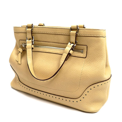 COACH コーチ ハンプトンズ フリンジ ハンドバッグ ベージュ 5055 レディース【中古】