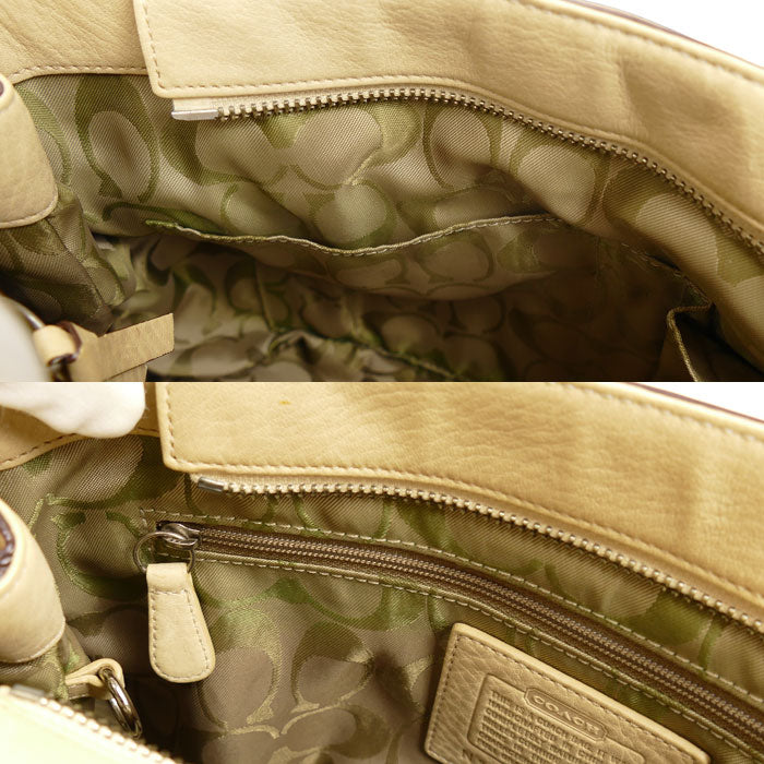 COACH コーチ ハンプトンズ フリンジ ハンドバッグ ベージュ 5055 レディース【中古】