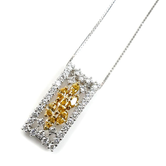 TASAKI タサキ Pt900/850/K18YG ネックレス ダイヤモンド1.39ct 7.0g ～45cm フリーチェーン レディース【中古】