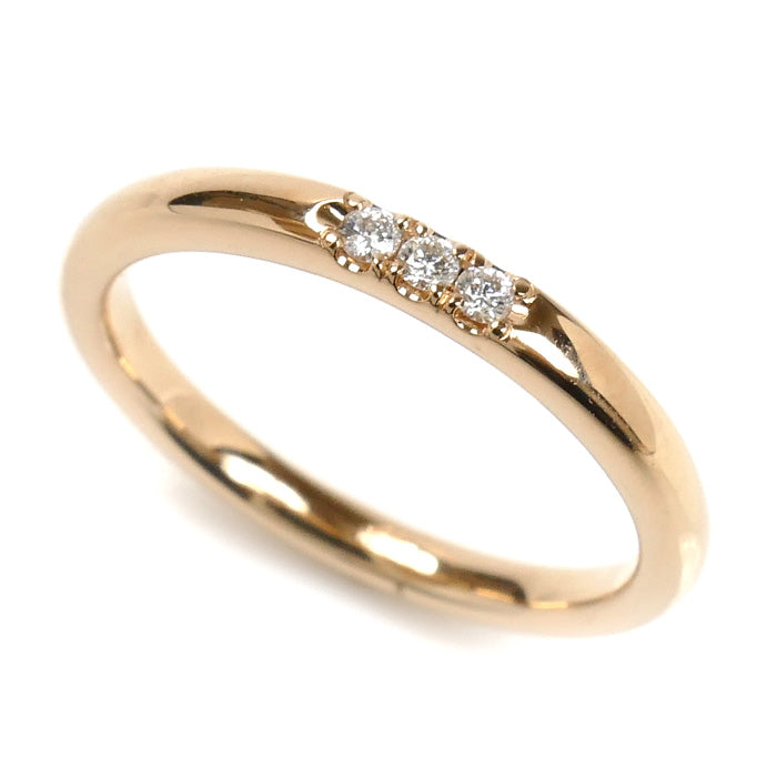 4℃ ヨンドシー K18PG ピンクゴールド ストレートリング リング・指輪 21172-284-3104 ダイヤモンド 8号 2.3g レディース【中古】【美品】