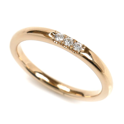 4℃ ヨンドシー K18PG ピンクゴールド ストレートリング リング・指輪 21172-284-3104 ダイヤモンド 8号 2.3g レディース【中古】【美品】