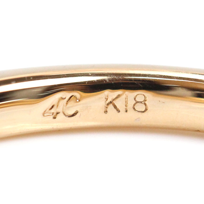 4℃ ヨンドシー K18PG ピンクゴールド ストレートリング リング・指輪 21172-284-3104 ダイヤモンド 8号 2.3g レディース【中古】【美品】