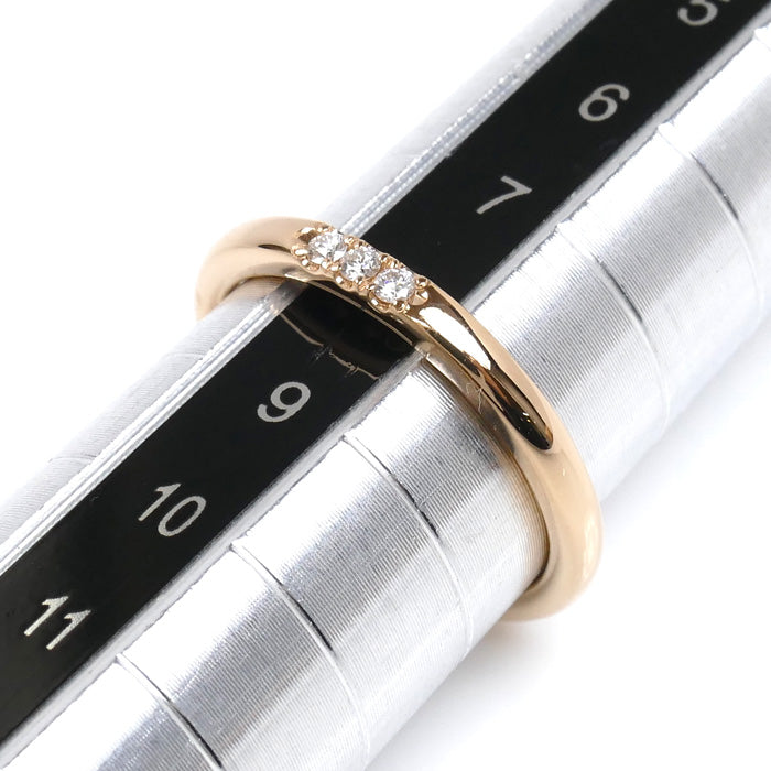 4℃ ヨンドシー K18PG ピンクゴールド ストレートリング リング・指輪 21172-284-3104 ダイヤモンド 8号 2.3g レディース【中古】【美品】