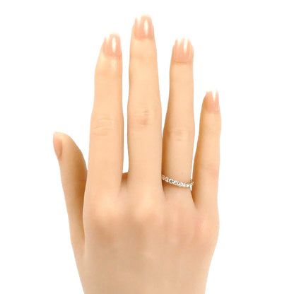 K18PG ピンクゴールド ハーフエタニティ リング・指輪 ダイヤモンド0.50ct 8.5号 1.5g レディース【中古】【美品】