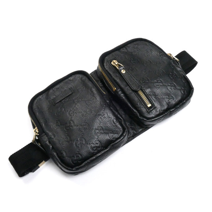 GUCCI グッチ グッチシマ ボディバッグ ウエストバッグ ブラック 246417 ユニセックス【中古】