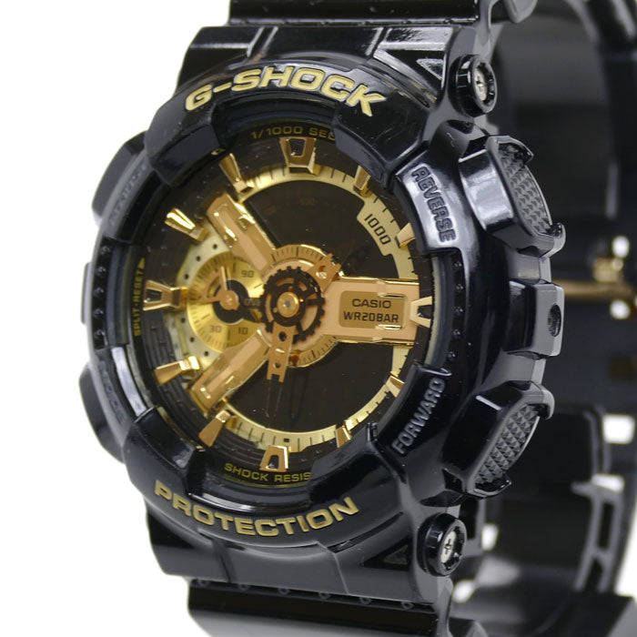 CASIO カシオ G-SHOCK 腕時計 電池式 ブラック ゴールド GA-110GB-1AJF メンズ【中古】