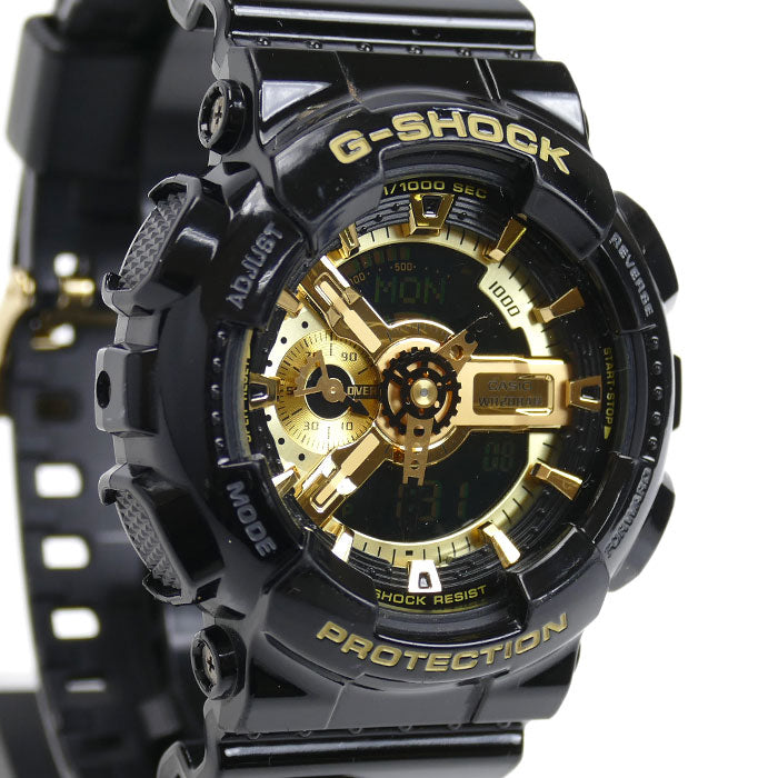 CASIO カシオ G-SHOCK 腕時計 電池式 ブラック ゴールド GA-110GB-1AJF メンズ【中古】