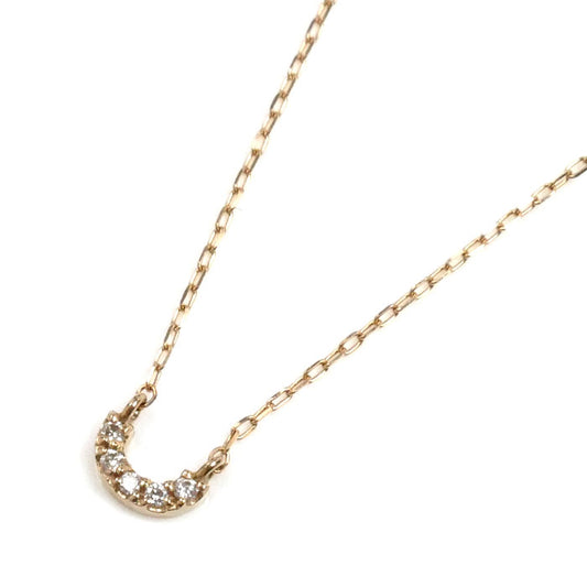 K18PG ピンクゴールド ネックレス ダイヤモンド0.02ct 0.7g 40cm レディース【中古】