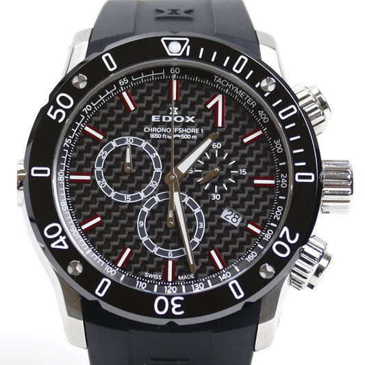 EDOX エドックス クロノオフショア 1 腕時計 電池式 ブラック 10221-3-NIRO2 メンズ【中古】