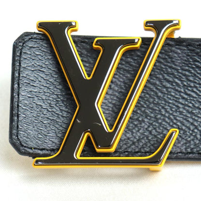 LOUIS VUITTON ルイ・ヴィトン サンチュール LV イニシャル リバーシブル ベルト ブラック イエロー M0263 JJ0280 メンズ【中古】