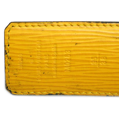 LOUIS VUITTON ルイ・ヴィトン サンチュール LV イニシャル リバーシブル ベルト ブラック イエロー M0263 JJ0280 メンズ【中古】