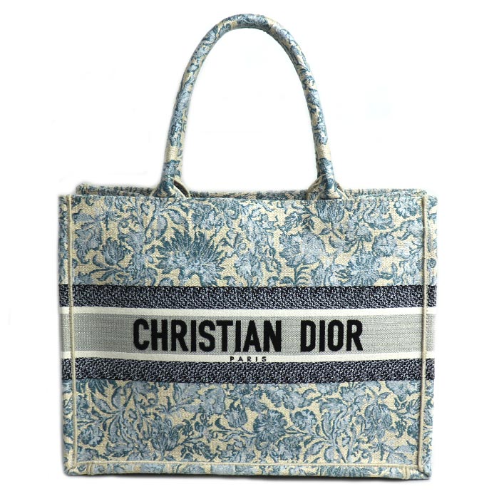 Christian Dior クリスチャンディオール ブックトート ミディアム トートバッグ ブルー マルチ レディース【中古】