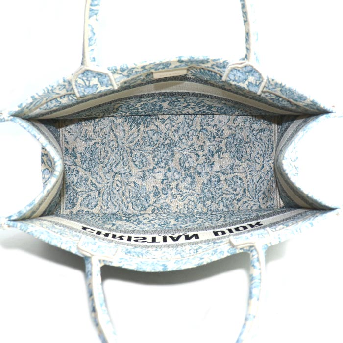 Christian Dior クリスチャンディオール ブックトート ミディアム トートバッグ ブルー マルチ レディース【中古】