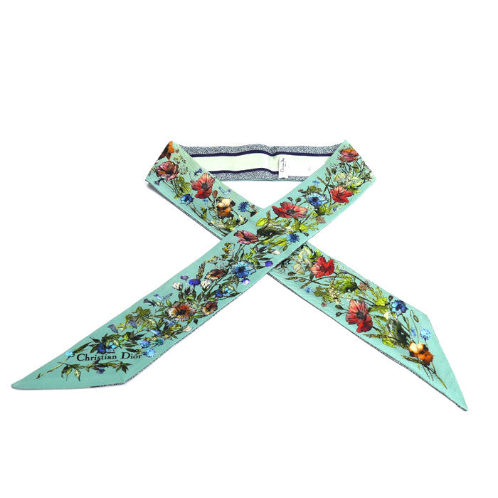 Christian Dior クリスチャンディオール ミッツァ 花柄 スカーフ グリーン マルチ 34MIF106I611 レディース【中古】
