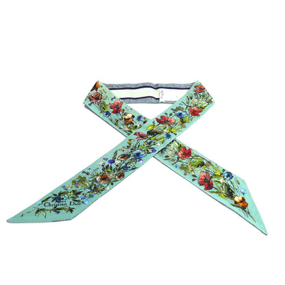 Christian Dior クリスチャンディオール ミッツァ 花柄 スカーフ グリーン マルチ 34MIF106I611 レディース【中古】