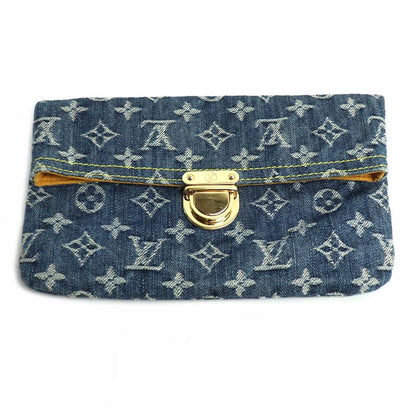 LOUIS VUITTON ルイ・ヴィトン ポシェット プラット クラッチバッグ モノグラムデニム ブルー M95007 TH0076 レディース【中古】