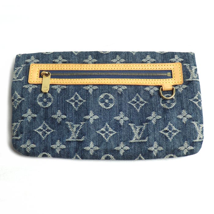 LOUIS VUITTON ルイ・ヴィトン ポシェット プラット クラッチバッグ モノグラムデニム ブルー M95007 TH0076 レディース【中古】